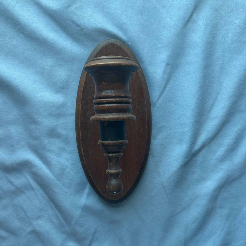 Vintage Style Brown Wooden Wall Sconce Accent